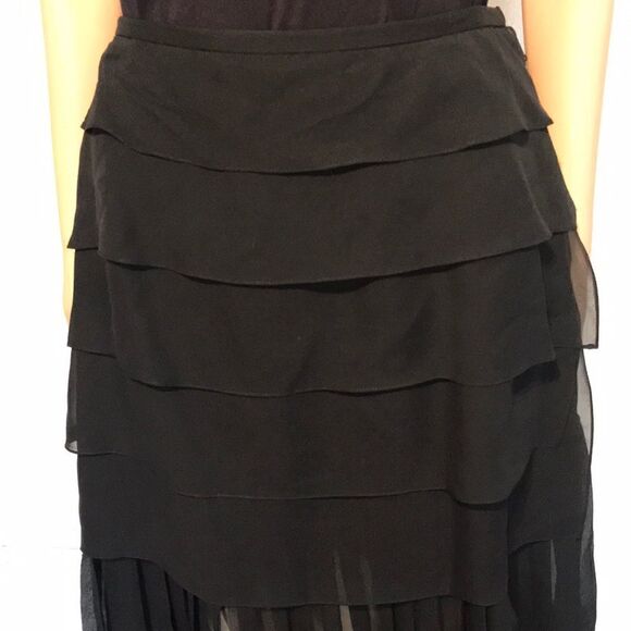 Kay Unger chiffon tiered ruffles skirt - Picture 3 of 7